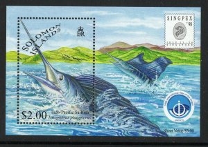 Thematic stamps SOLOMON IS 1998 SINGPEX (Sailfish) MS922 mint