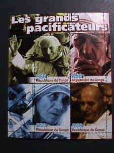 ​CONGO -2005 POPE AND MOTHER TERESA-CTO S/S VERY FINE WE SHIP TO WORLD WIDE
