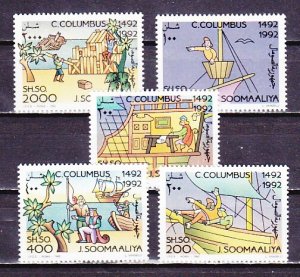 Somalia, Mi cat. 448-452. Christopher Columbus issue. ^
