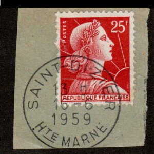 France  #756, Used, Postmark SAINT-DIZIER, HAUTE MARNE, 16-6-1959