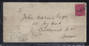 SOMALILAND COVER (P0312B) 1903  QV 1D  2ND NILE EXPEDITION COVER TO LONDON  B/S 