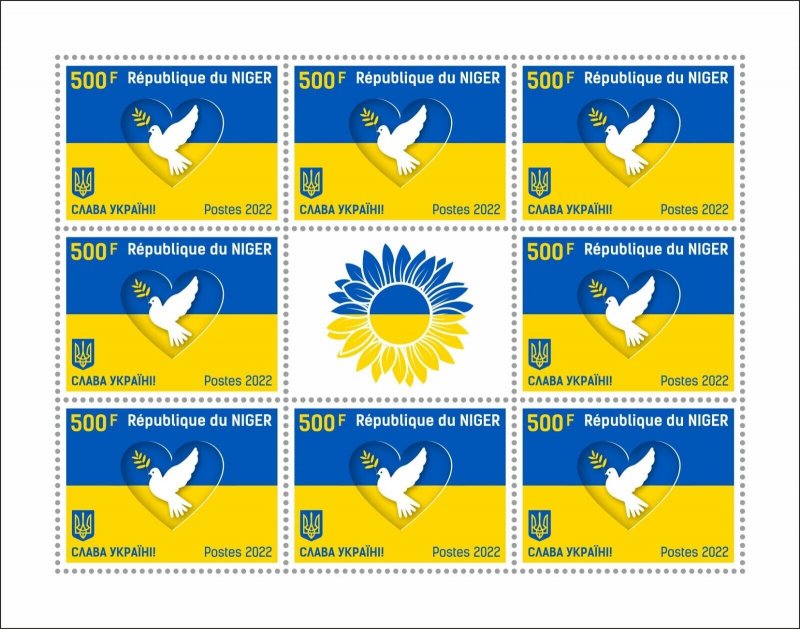 NIGER 2022 PEACE DOVES FOR  UKRAINE SHEET MINT NH