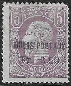 BELGIAN CONGO 1887 5f lilac rubber stamped with 3f50 - 39629