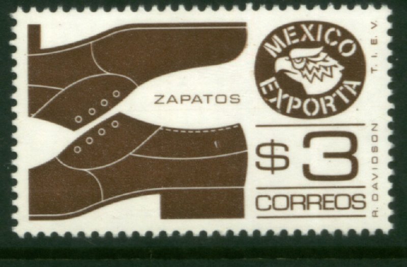 MEXICO Exporta 1118, $3P Shoes. Unwmk Fosfo Paper 4.  MINT, NH. VF.