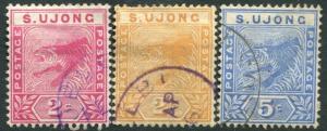 SUNGEI UJONG-1891-94 Set of 3 Values Sg 50-52  FINE USED V19918