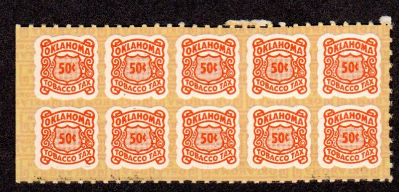 Oklahoma State Revenue, Tobacco SRS # T87 MNH Lot 230720 -01