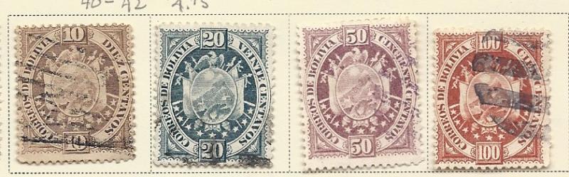 Bolivia  #43-46 (U)   1894 CV $69.25