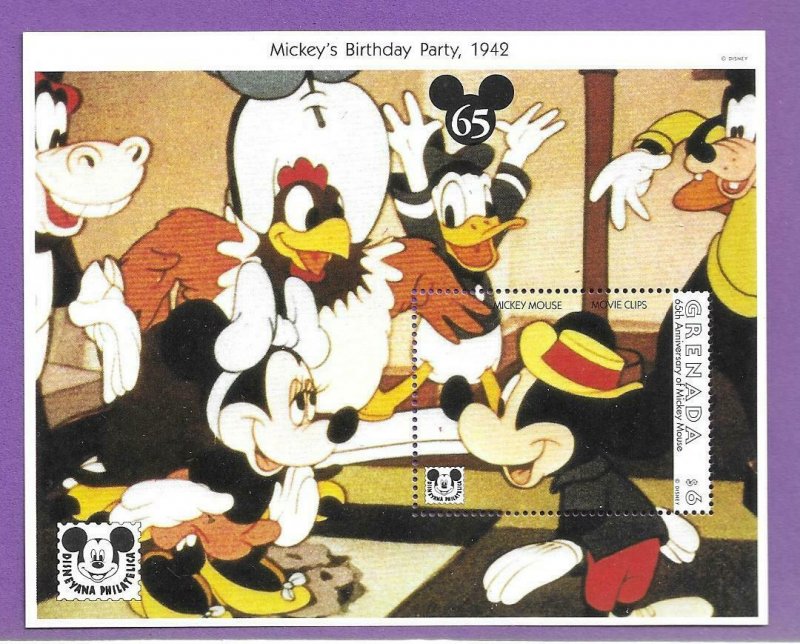 1993  GRENADA  -  SG.  MS  2626A  - DISNEY - MICKEY'S BIRTHDAY  -  MNH