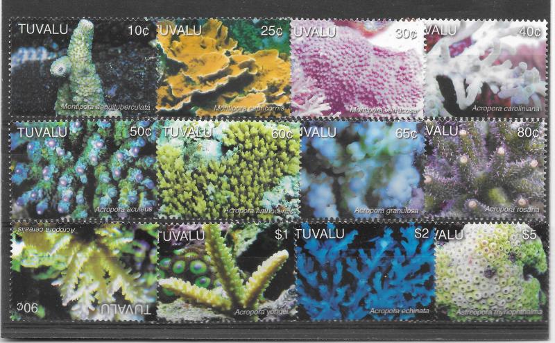 TUVALU MNH SET SC#995-1006 COROALS SCV$19.00