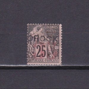 OBOCK 1892, Sc# 29, CV $100, 35c on 25c, No gum