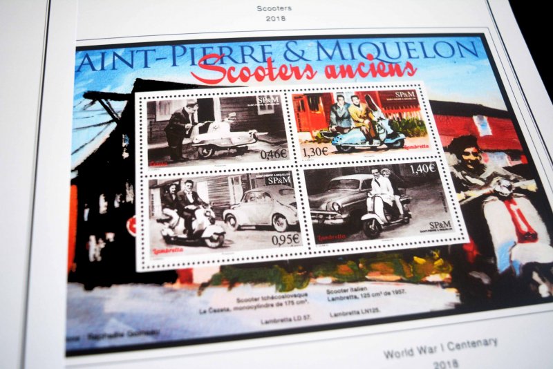 COLOR PRINTED ST. PIERRE AND MIQUELON 2011-2020 STAMP ALBUM PAGES (38 ill pages)