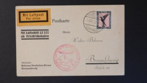 1929 Germany Graf Zeppelin LZ127 Postcard  Cover to Palestine Middle East Flight