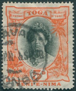 Tonga 1921 5d black & orange-vermilion SG60 used