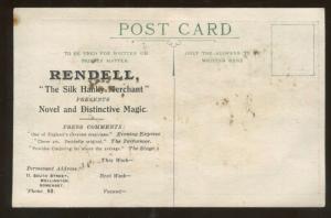 Signed Magic Magician Illusionist Rendell Silk Hanky Merchant RP Post Card 