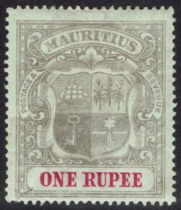 MAURITIUS 1900 ARMS 1R WMK CROWN CC