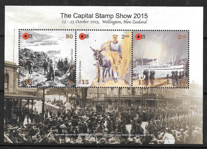 NEW ZEALAND SGMS3732 2015 THE CAPITAL STAMP SHOW MNH 