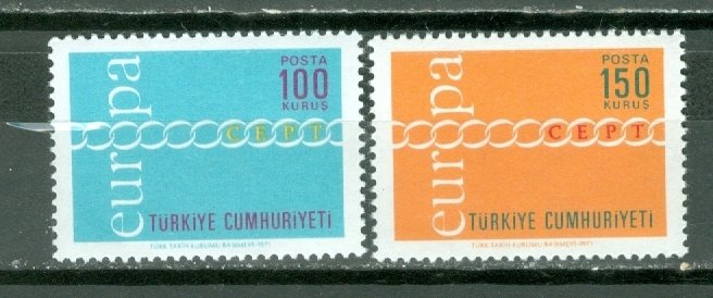 TURKEY 1971 EUROPA #1876-77  SET  MNH...$5.60