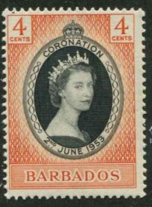 Barbados SC# 234 QEII Coronation MH