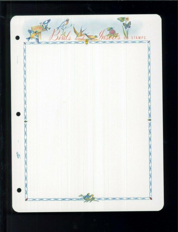 White Ace Stamp Album Pages Birds & Insects Topical Blank Pages Pack of 12