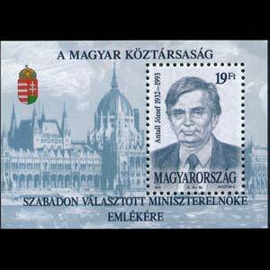 HUNGARY 1993 - Scott# 3417a S/S P.M. J.Antall NH