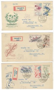 Czechoslovakia 1961 Used FDC Stamps Scott 1023-1029 Sport Rugby Football Soccer