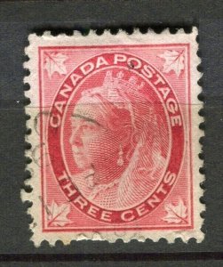 CANADA; 1897 early QV Maple Leaf issue fine used 3c. value