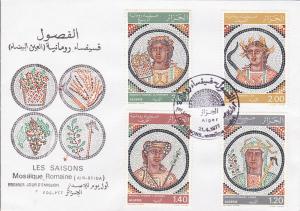 Algeria # 591-594. Roman Mosaics, 1st day cover