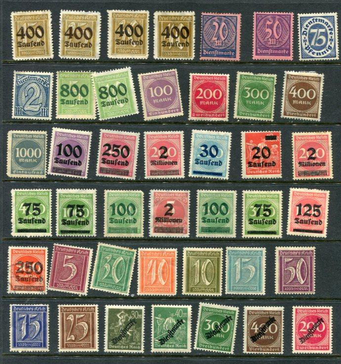 Germany 1923 Numerical Some Overprint Used Mostly Unused g2225hs