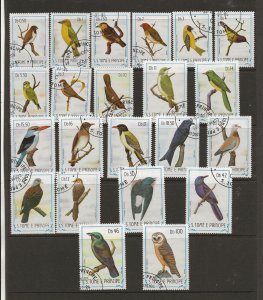 Thematic Stamps Birds St Thomas & Prince 1983 set of 22 cto used