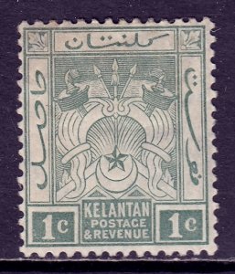 Malaya (Kelantan) - Scott #1 - MH - Toning, gum wrinkling - SCV $8.00