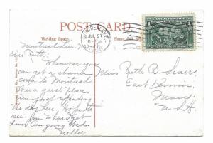 Montreal Canada to E. Dennis Massachusetts 1908 Montreal View Post Card Scott 97