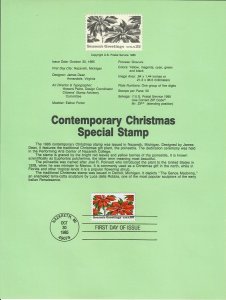 US SP709 Christmas Poinsettias Souvenir Page #2166