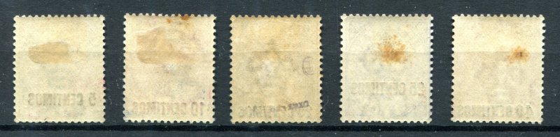 Gibraltar 1889 QV. Short set to 40c on 4d. Mint Hinged. SG15-SG19.