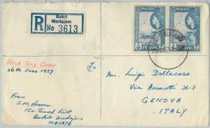 77307 - MALAYA  Penang - POSTAL HISTORY -  FDC Cover 1957  - SG # 50  Boats