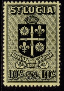 ST. LUCIA GVI SG138, 10s black/yellow, M MINT. Cat £18.