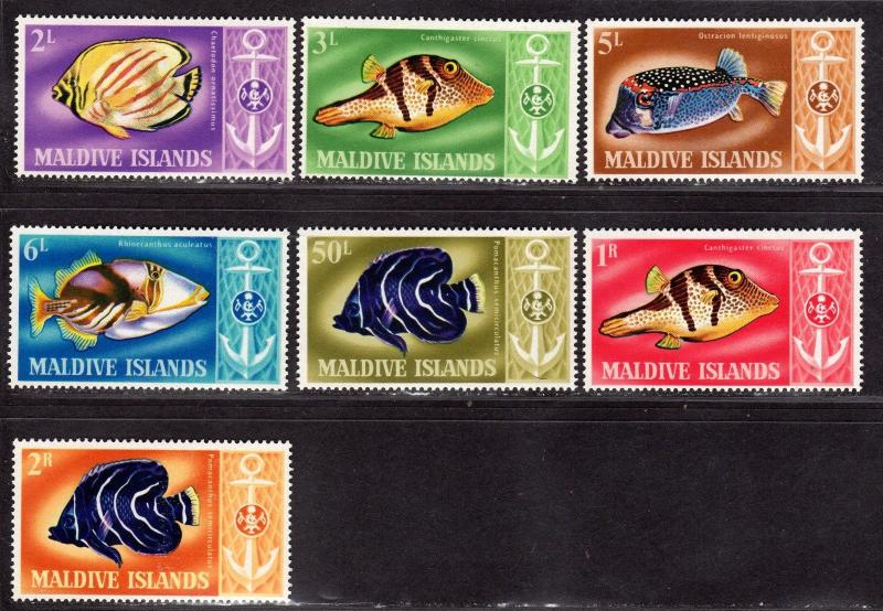 $Maldive Isl. Sc#214-20 M/NH, complete set, Cv. $24.50