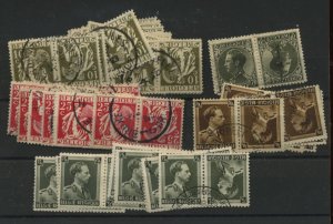 Tete-beches  1934-1939 all used good quality  Belgian cat value > 120$