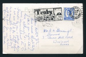 1968 Bird Postcard - Tenby, Pembrokeshire ENGLAND - Bold Slogan Cancel