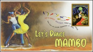 AO-3942-2, 2005, Let’s Dance, Mambo, Add-on Cachet, FDC, DCP, Dance, SC 3942