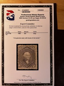 US Scott #78b used with Cert