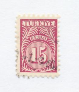 Turkey 1959 Scott o56 used - 15k, Numeral