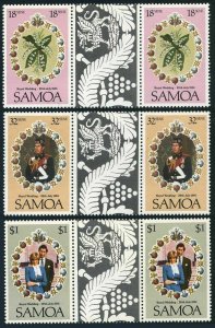 Samoa 558-560 gutter,MNH.Michel 461-463. Charles/Diana Wedding,1981.