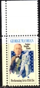 US Stamp #1756 MNH George M. Cohan Plate Number Single