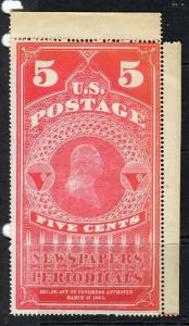 USA; 1870s classic Periodical/Newspaper issue reprint, fine unused 5c. value