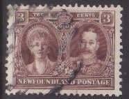 Newfoundland-Sc#147- id23-used 3c KGV & Queen Mary-1928-