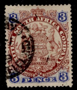 RHODESIA QV SG31, 3d chocolate & ultramarine, FINE USED.