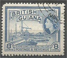 BRITISH GUIANA, 1954, used 8c, Sugar cane, Scott 259