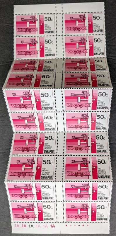 EDW1949SELL : SINGAPORE 1978 Scott #312-15 Planes VF MNH 20 Cplt sets. Cat $122+