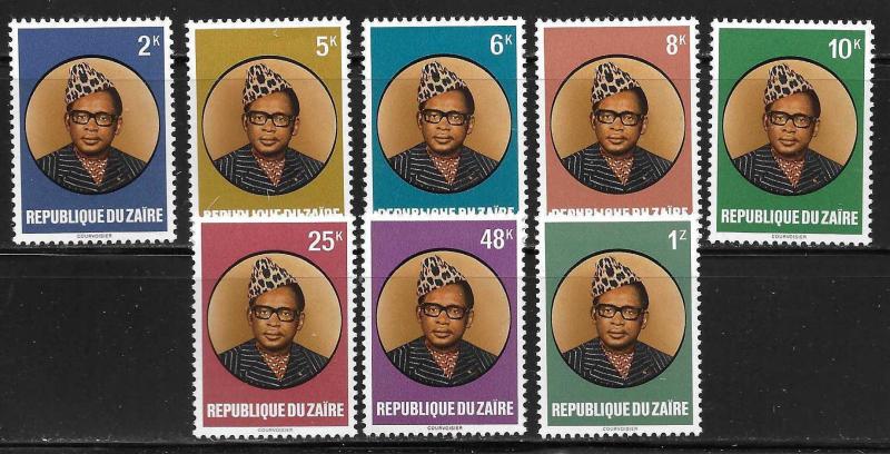 Zaire 883-90 President Mobutu set MNH