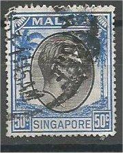 SINGAPORE, 1952, used 50c, King George VI, Scott 17